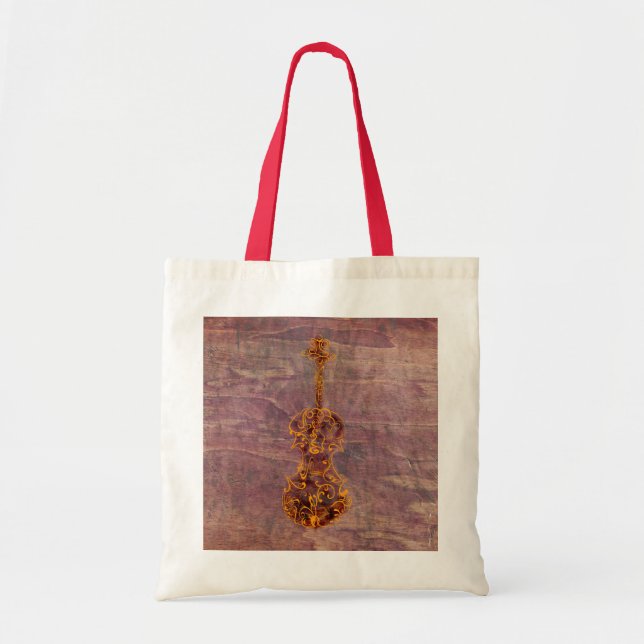 Violin Scrawl Tote Bag (Front)