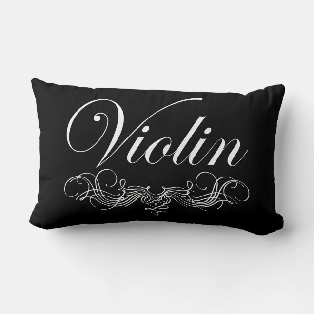 Violin Script Lumbar Cushion (Back)