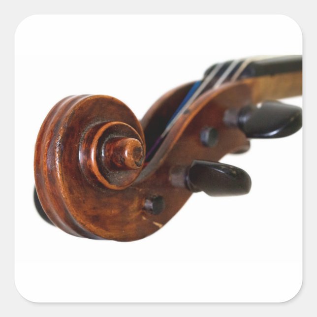 Violin Scroll Square Sticker (Front)