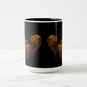 Violin Scrolls Two-Tone Coffee Mug
