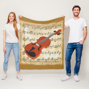 Violin Sheet Music Fleece Blanket