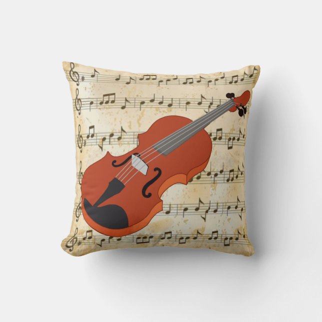 Violin Sheet Music Reversible Cushion (Front)