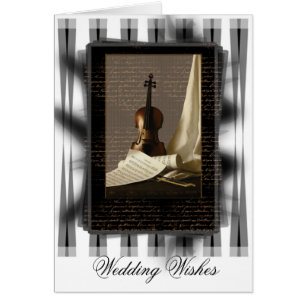 Violin & Sheet Music Wedding Customisable Card