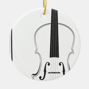 Violin Silhouette Ceramic Tree Decoration