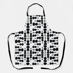 Violin Silhouettes Music Themed CUSTOM BG COLOR Apron