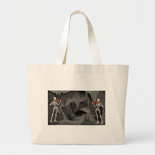 violin skeleton large tote bag (Front)