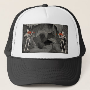 violin skeleton trucker hat