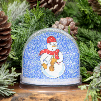 Violin Snowman Snow Globe