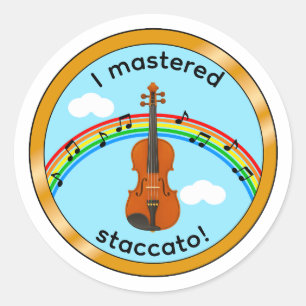 Violin Staccato Kids Medal Motivation Sticker