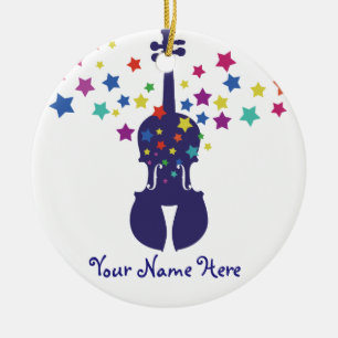 Violin Star Christmas Ornament