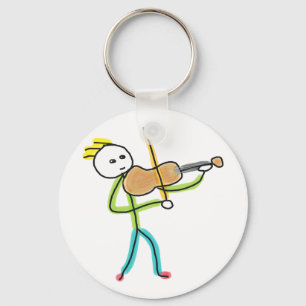 Violin Stickman Key Ring