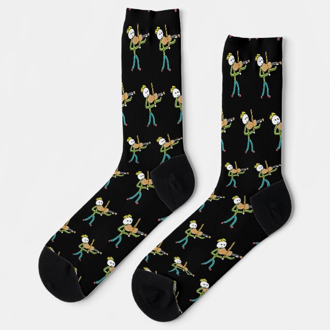 Violin Stickman Socks (Left)