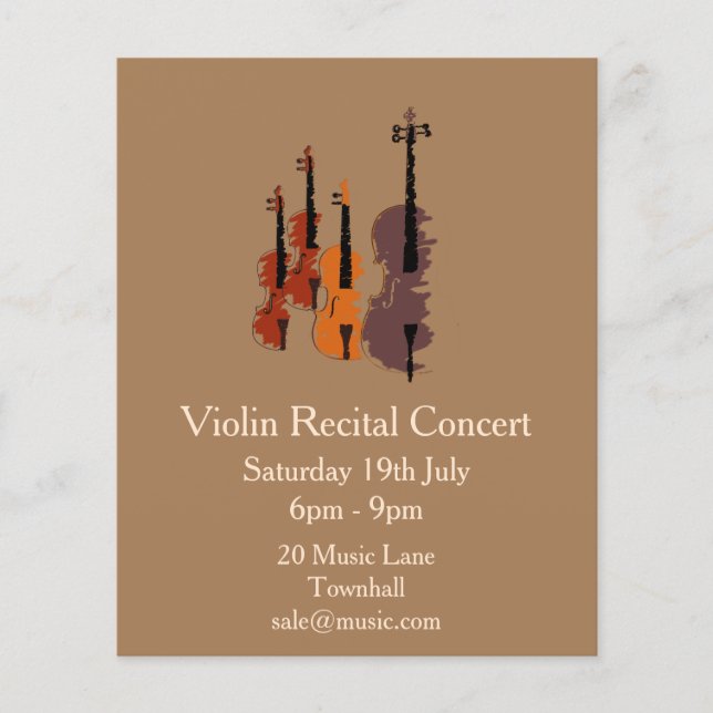 Violin string instrument Recital music performance Flyer (Front)