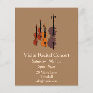 Violin string instrument Recital music performance Flyer