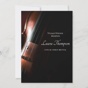 Violin Strings Music Concert Recital  Invitation