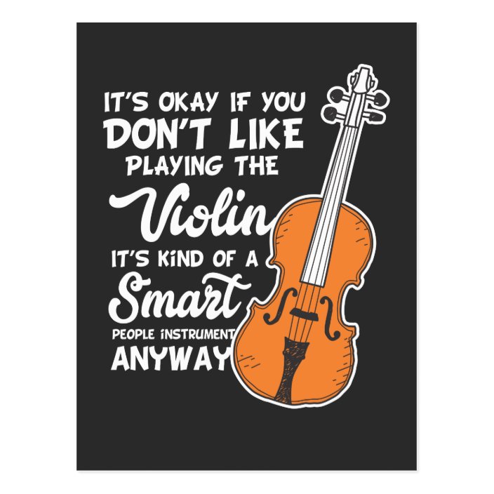 Violin TShirt Funny Smart Violinist Violin Play Postcard Zazzle.co.uk
