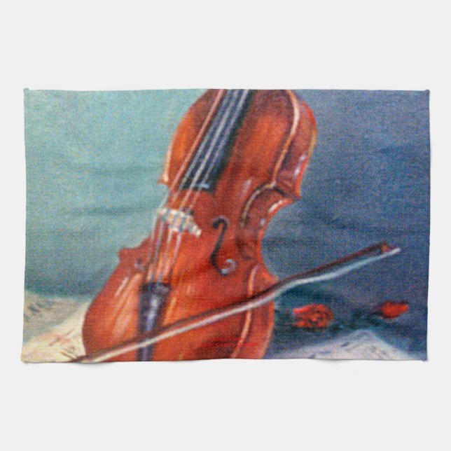 Violin Tea Towel (Horizontal)