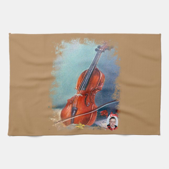Violin Tea Towel (Horizontal)