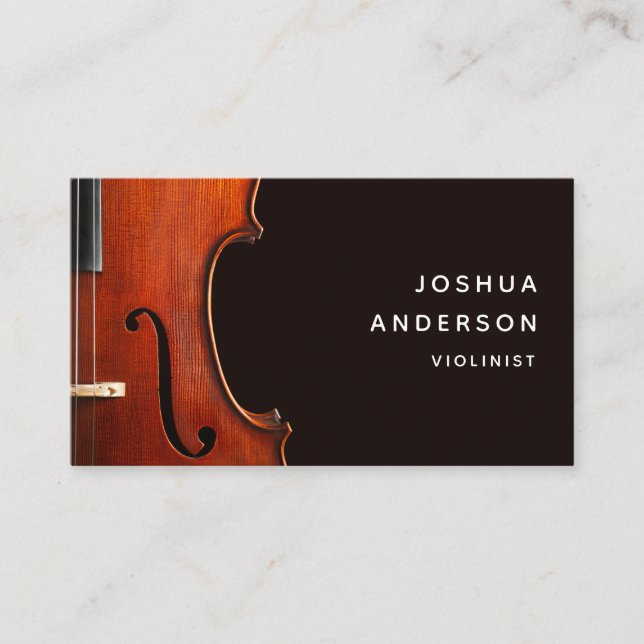 Violin Teacher Professional Musician Simple Business Card (Front)
