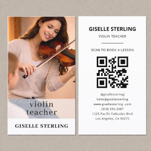 Violin Teacher QR Code Photo Business Card