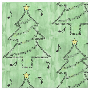 Violin Text Christmas Tree Fabric