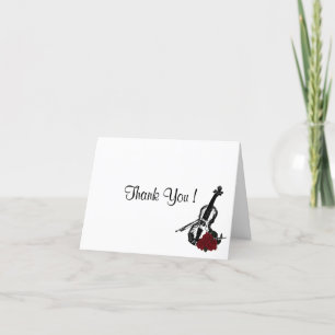 Violin Thank You Card Blank Inside