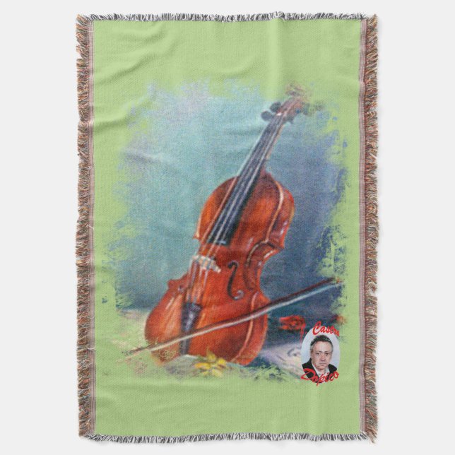 Violin Throw Blanket (Front Vertical)