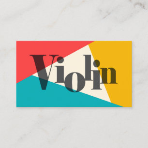 Violin Tri-Colour - Turquoise Coral Gold Business Card