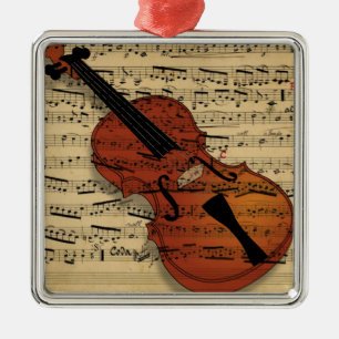Violin Vintage Music Metal Tree Decoration