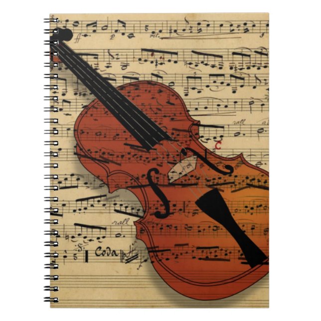 Violin Vintage Music Notebook (Front)