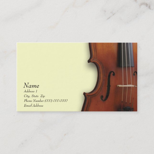 Violin Viola Business Card for The Violin Site (Front)