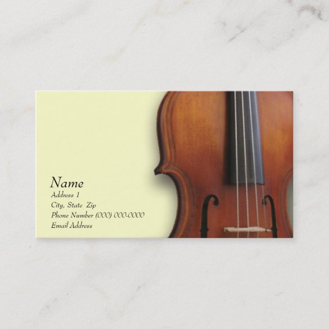 Violin Viola Business Card for The Violin Site (Front)