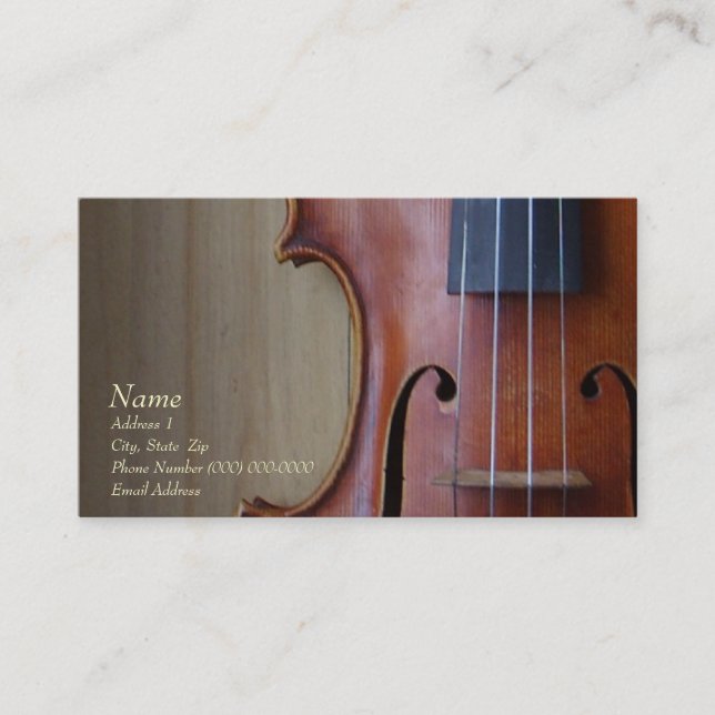 Violin Viola Business Card for The Violin Site (Front)