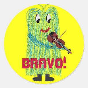 Violin & Viola - Get a Warm Fuzzy Feeling Classic Round Sticker