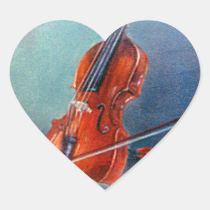 Violín/Violin Heart Sticker