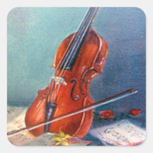 Violin/Violin Square Sticker