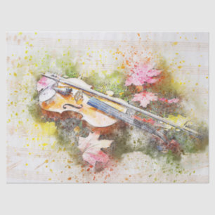 Violin Watercolor Decoupage Tissue Paper