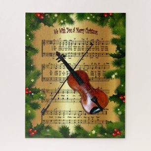 Violin ~ “We Wish You A Merry Christmas” ~  Jigsaw Puzzle