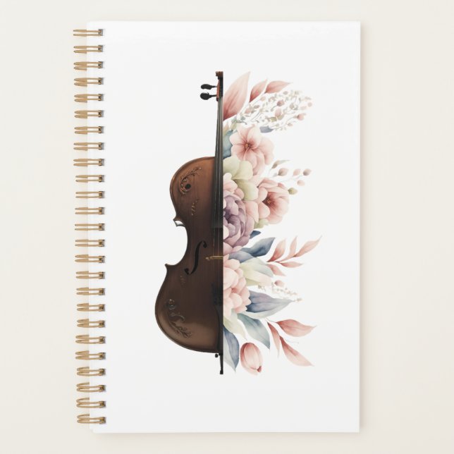 Violin with flowers. planner (Front)