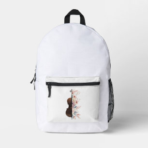 Violin with flowers. printed backpack