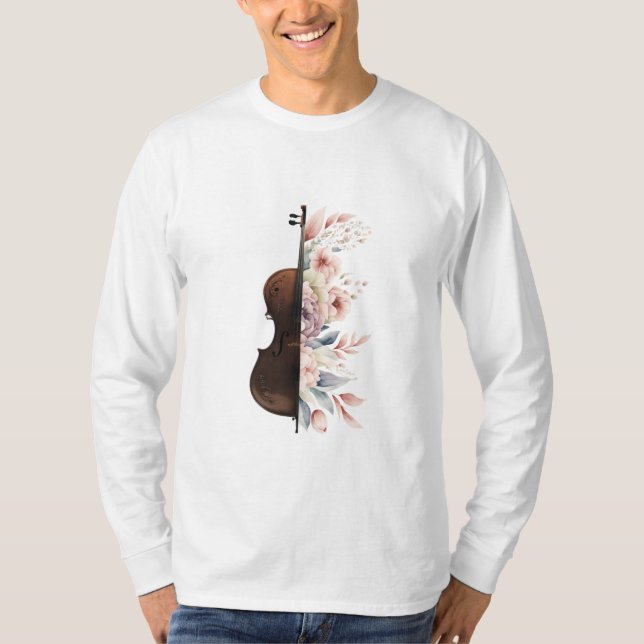 Violin with flowers. T-Shirt (Front)