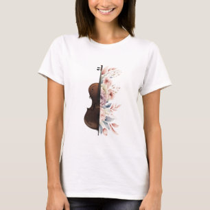 Violin with flowers. T-Shirt