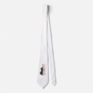 Violin with flowers. tie