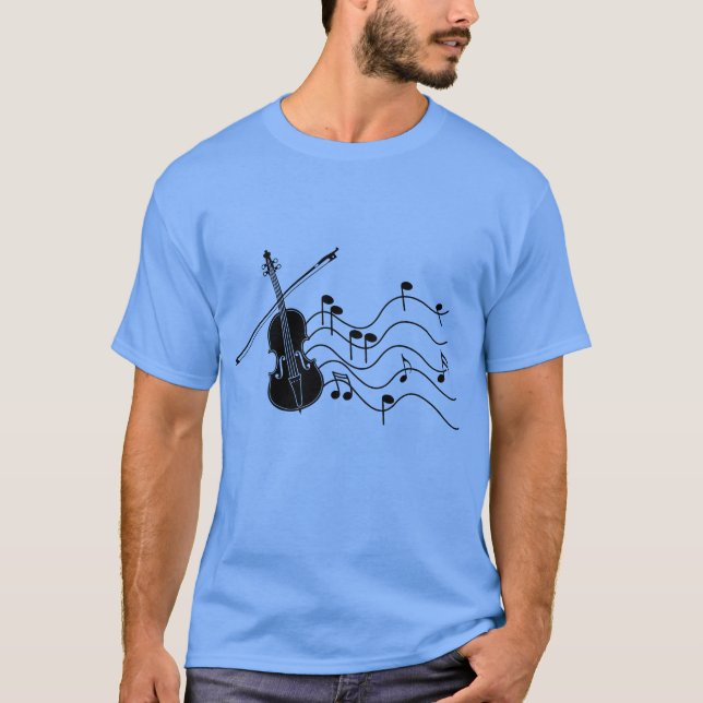 Violin with music notes gift T-Shirt (Front)