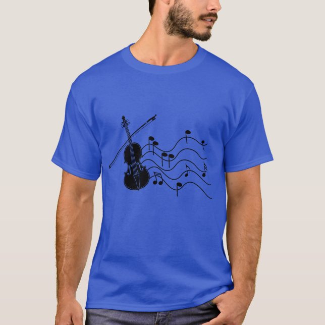 Violin with music notes gift T-Shirt (Front)