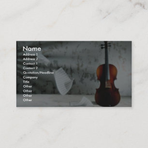 Violin with music sheets floating business card