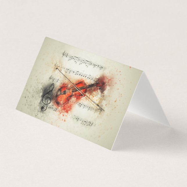 Violin with Sheet Music Card (Front)