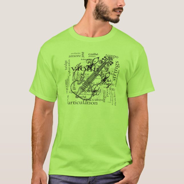 violin with words T-Shirt (Front)