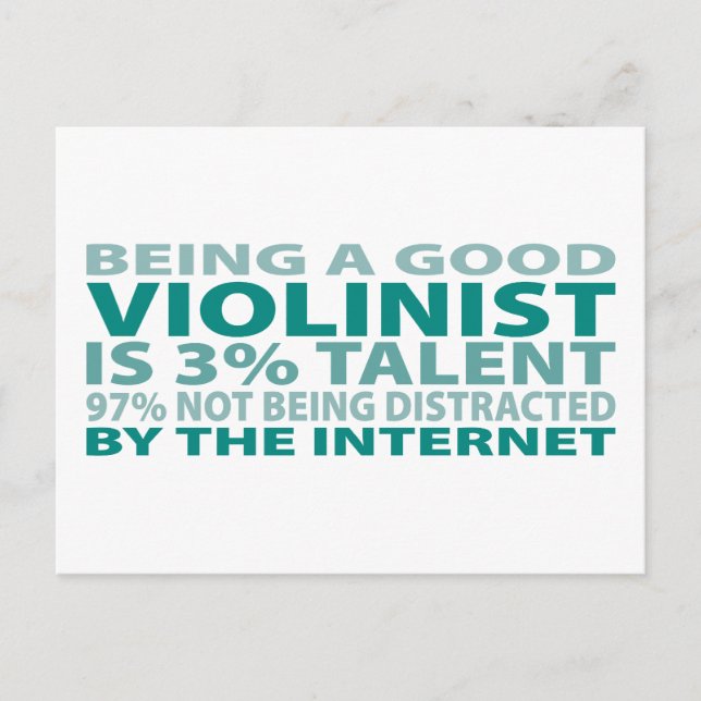 Violinist 3% Talent Postcard (Front)
