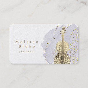 • violinist blue watercolor business card